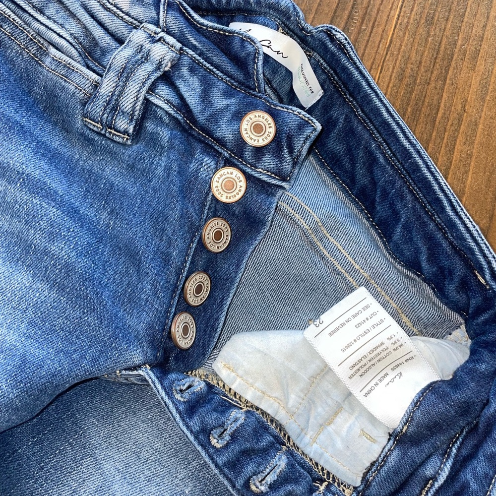 KanCan High Rise Blue Jeans with Button Fly